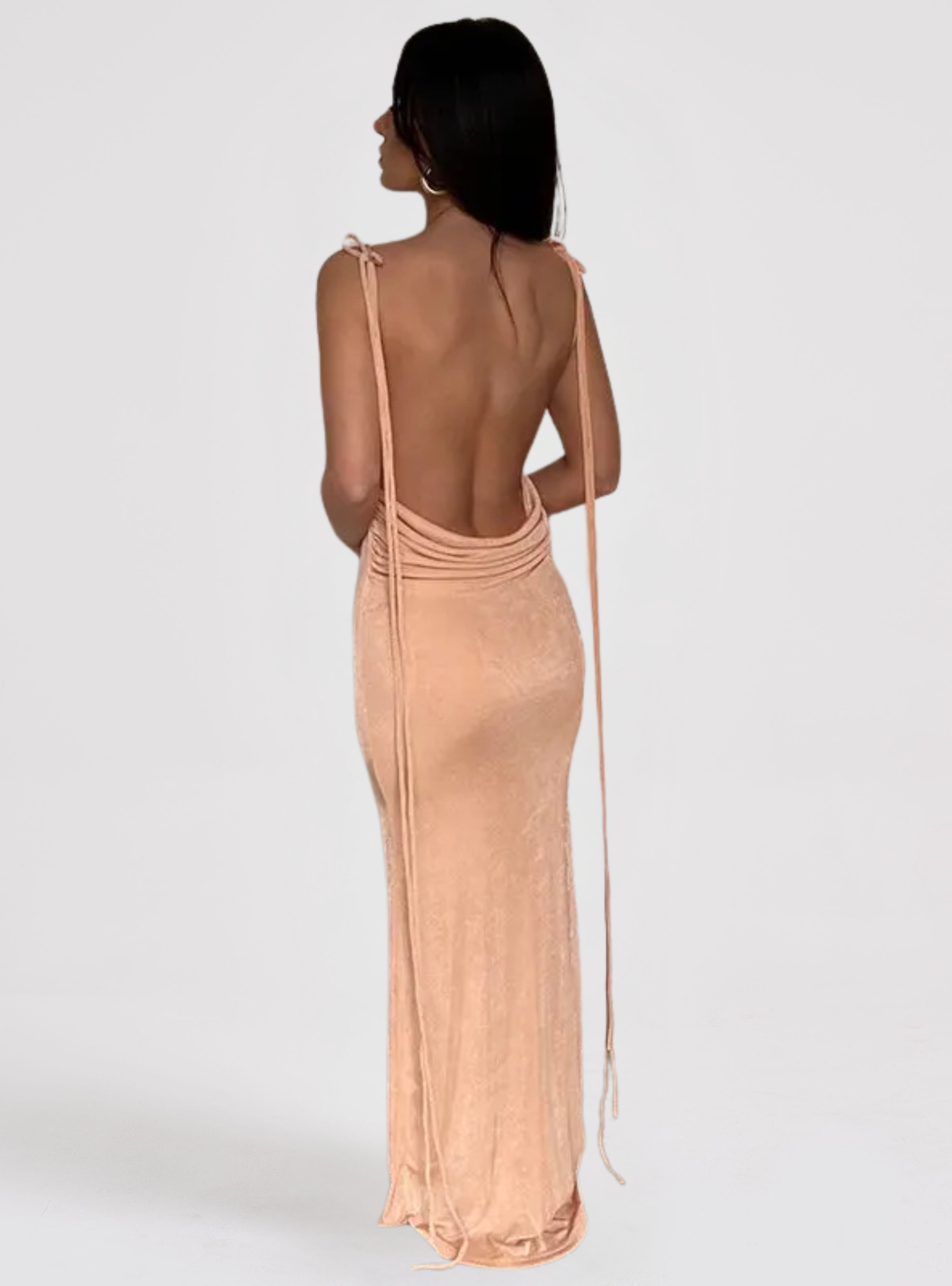 London Twins™ | Sexy Backless Solid Bandage Maxi Dress