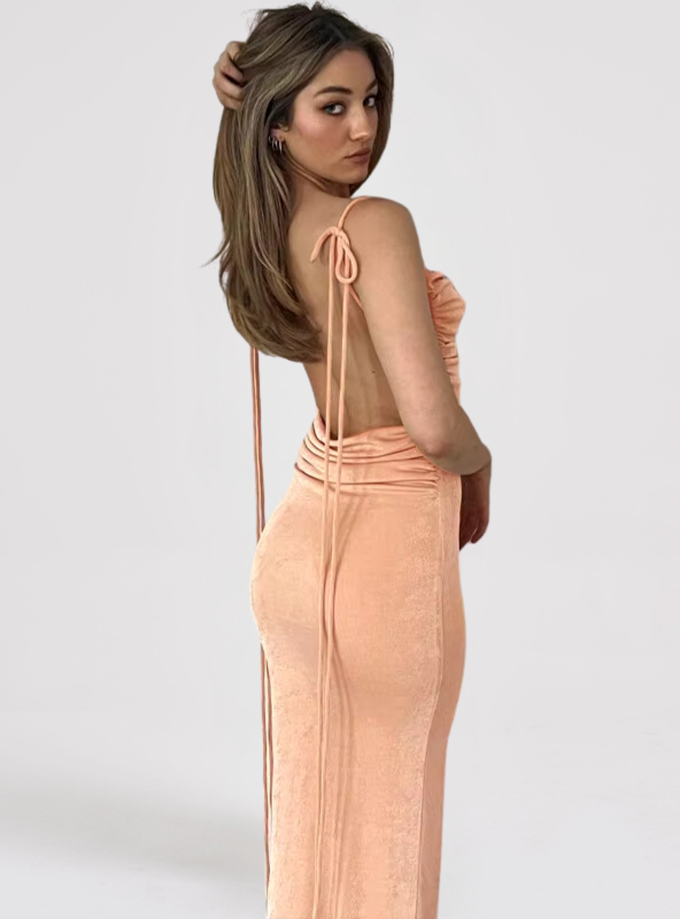 London Twins™ | Sexy Backless Solid Bandage Maxi Dress