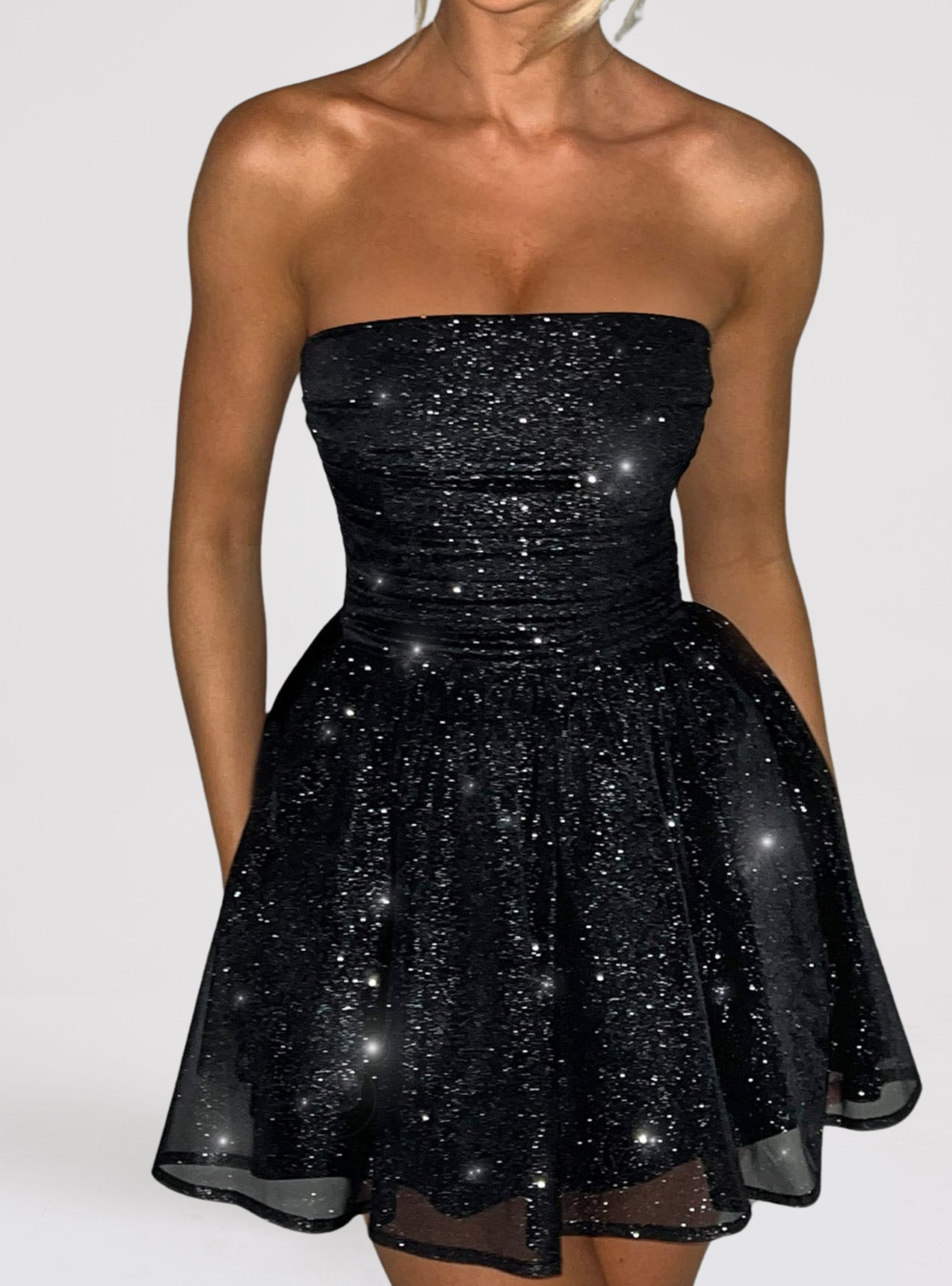 London Twins™ | Katrina Mini Dress - Black Sparkle