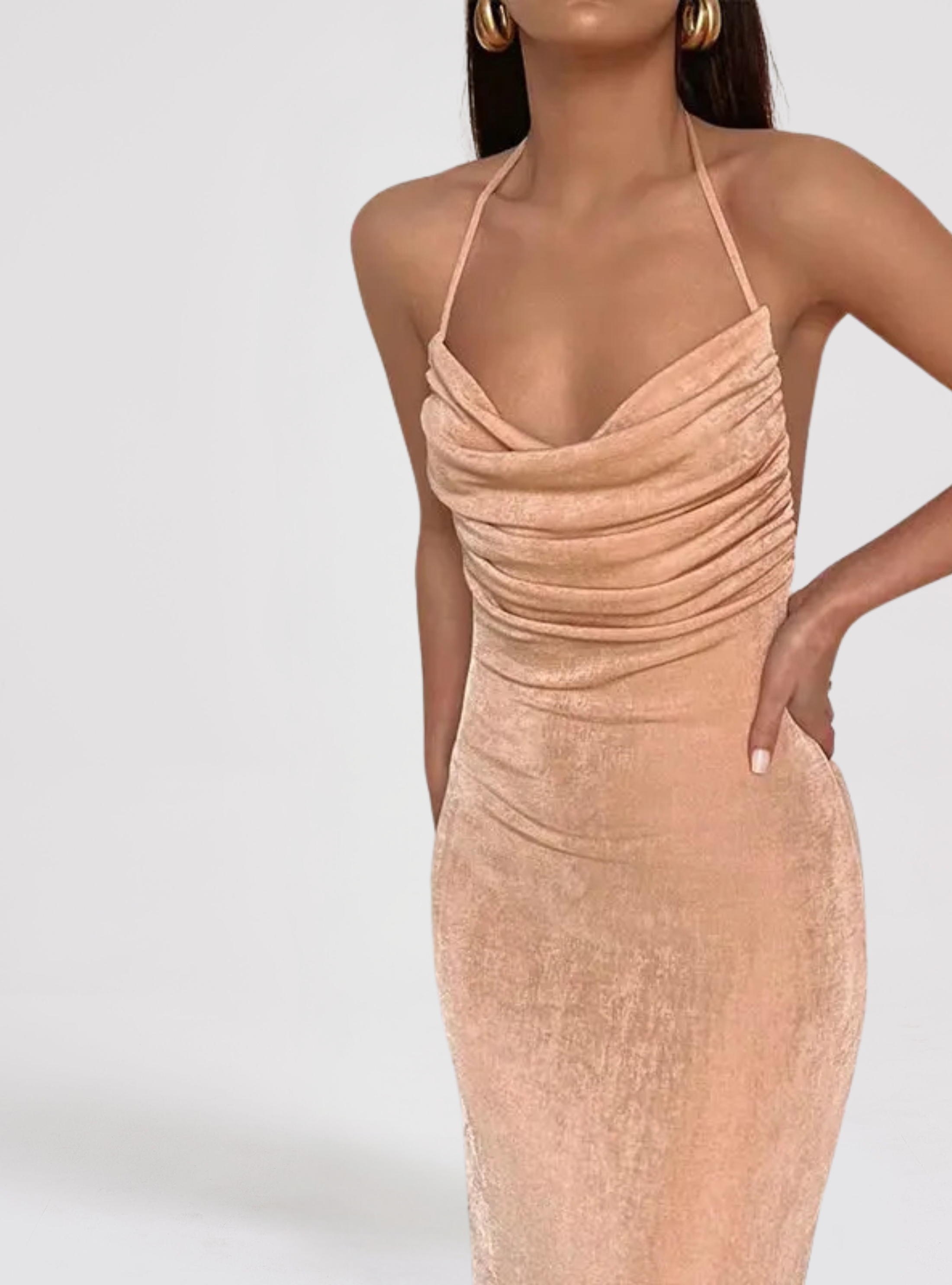 London Twins™ | Sexy Backless Solid Bandage Maxi Dress