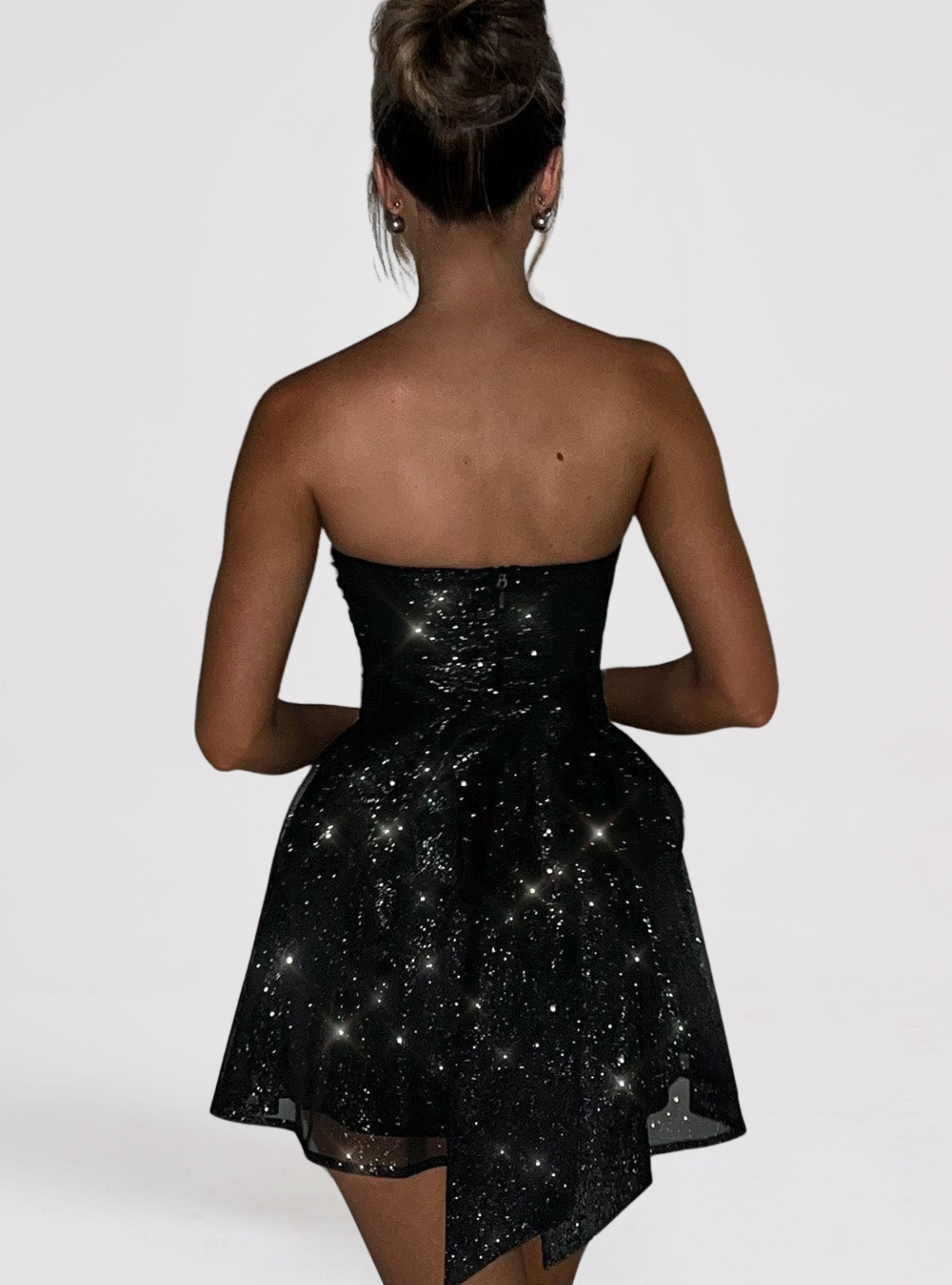 London Twins™ | Katrina Mini Dress - Black Sparkle