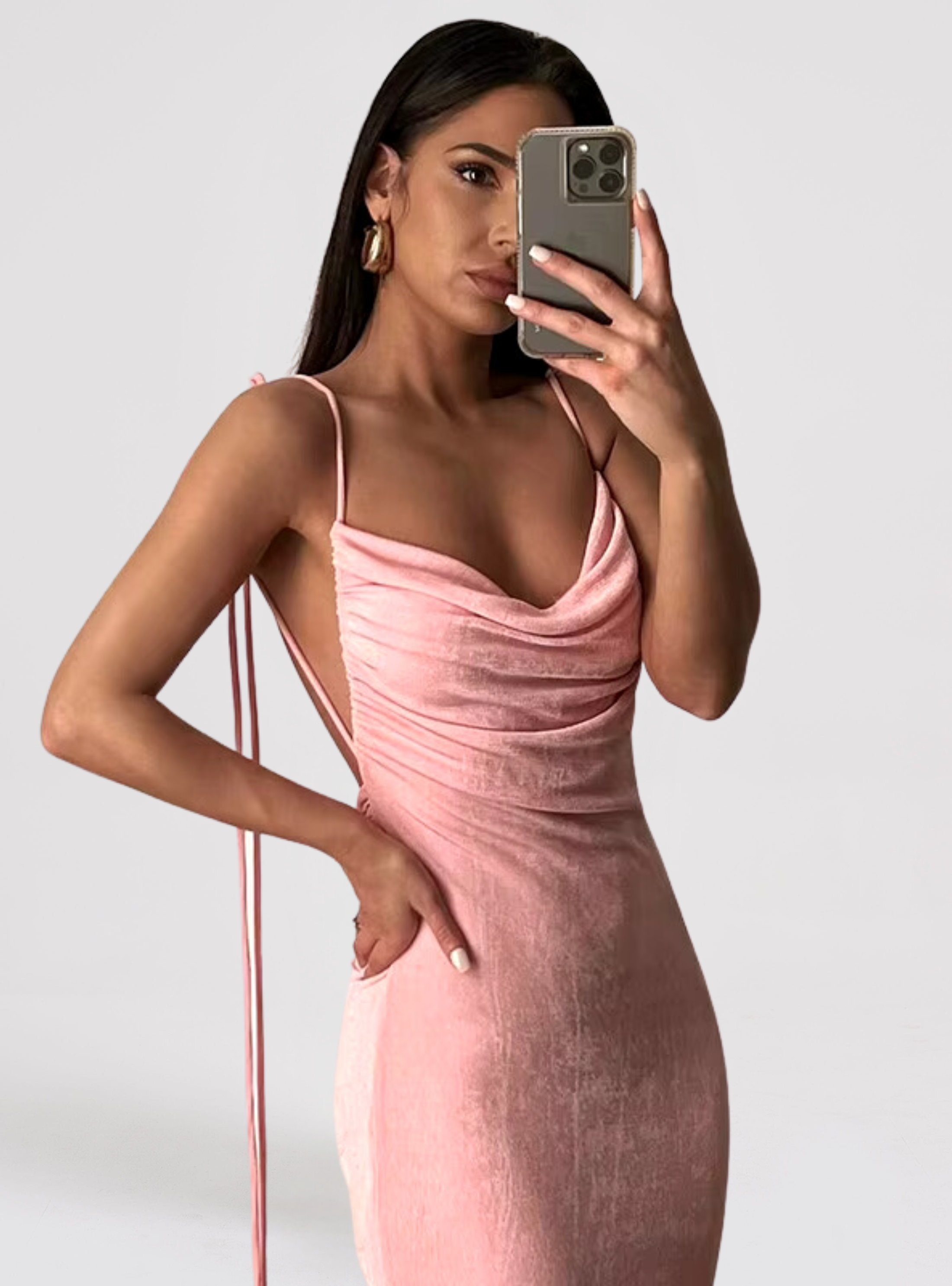 London Twins™ | Sexy Backless Solid Bandage Maxi Dress