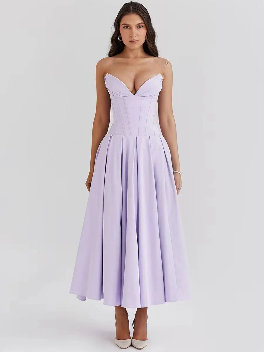 London Twins™ | Lady Strapless Midi Dress