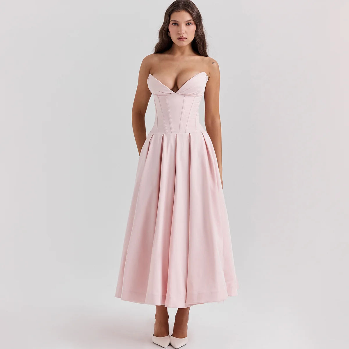 London Twins™ | Lady Strapless Midi Dress