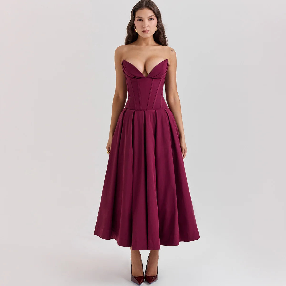 London Twins™ | Lady Strapless Midi Dress