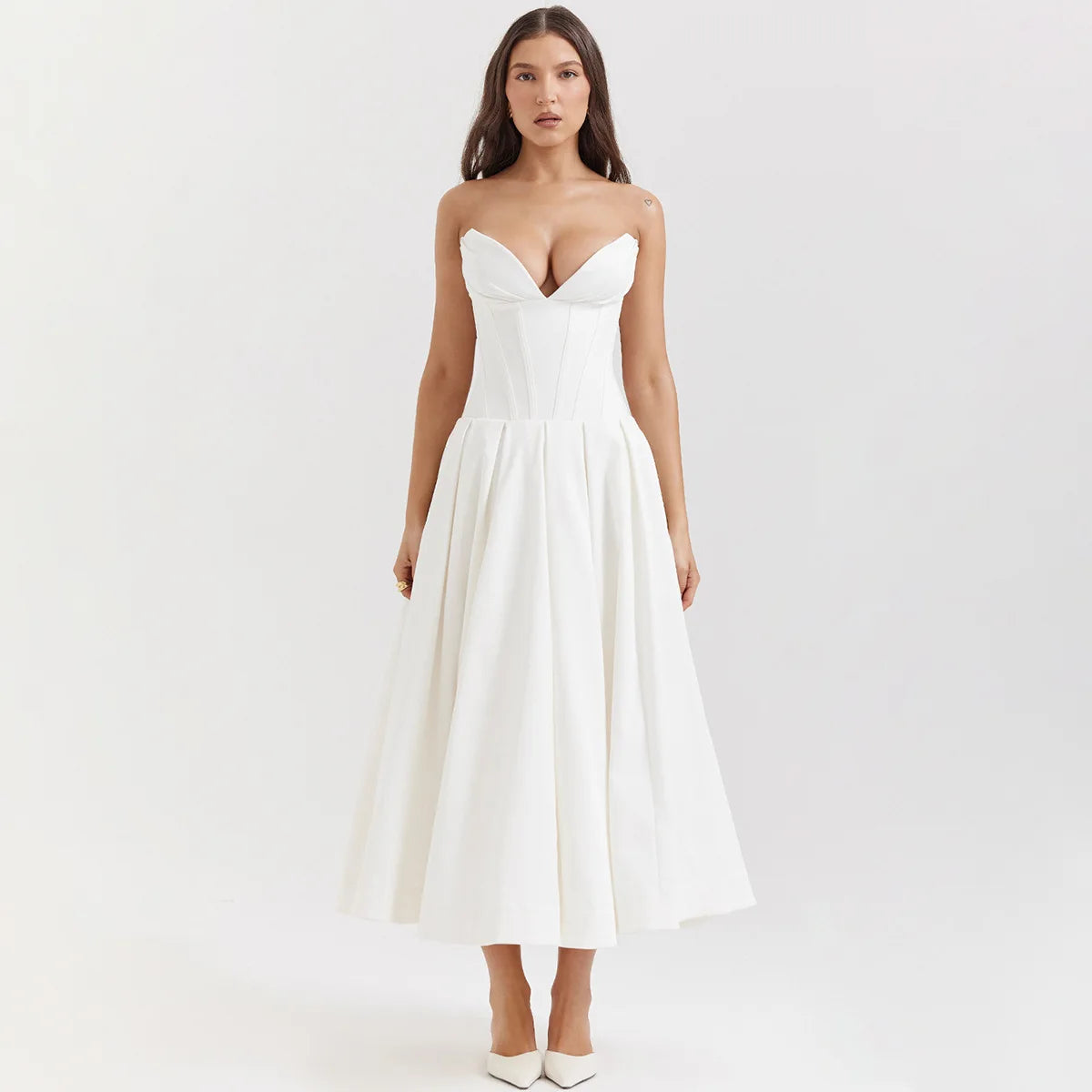 London Twins™ | Lady Strapless Midi Dress