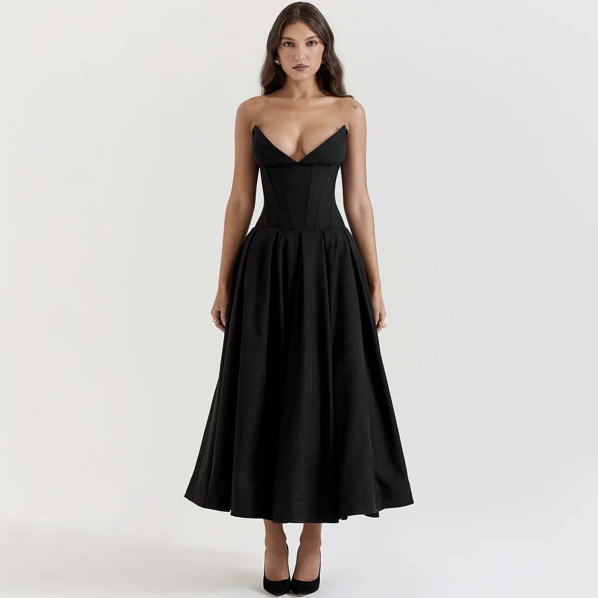 London Twins™ | Lady Strapless Midi Dress